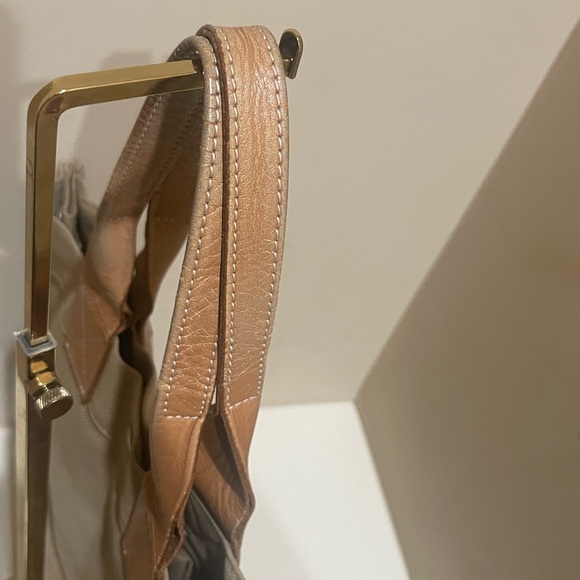 Burberry Blue Label Khaki Canvas Tote with Leather Handles - Picture 3 of 8